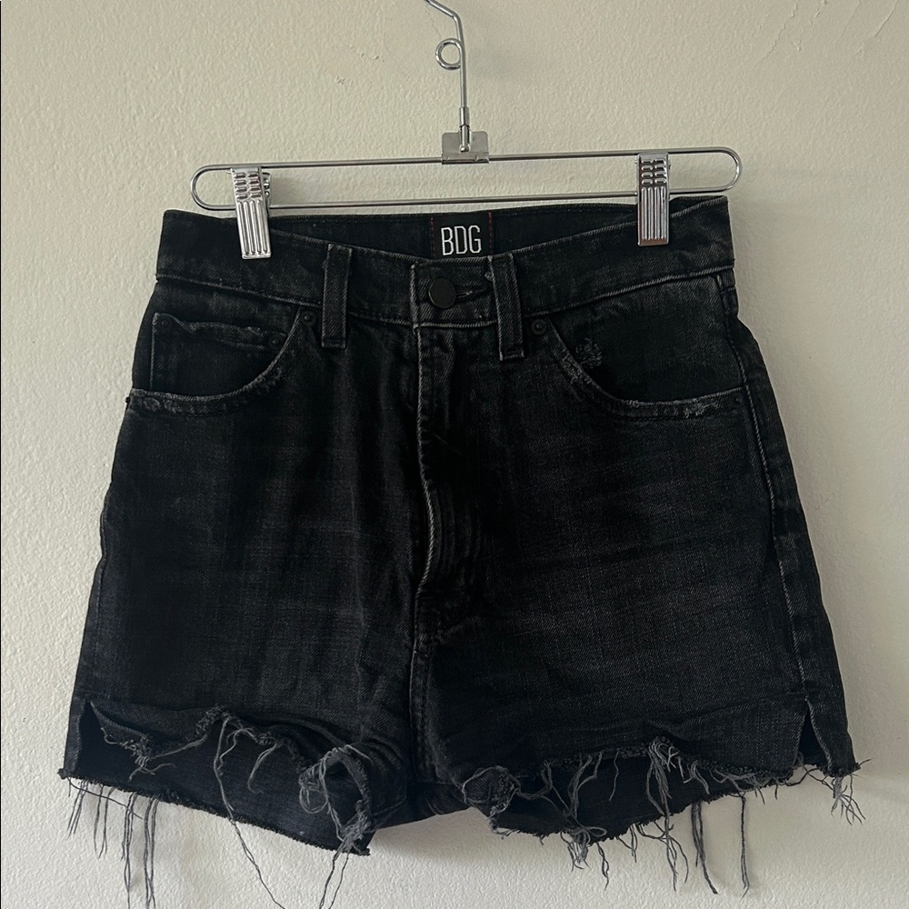BDG Women's Distressed Black Jean Shorts